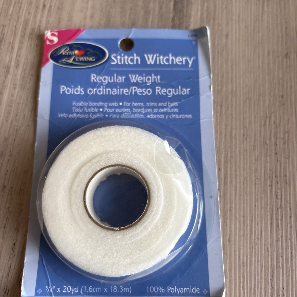 Prym Sewing Stitch Witchery regular weight fusible bonding web 5/8" x 20 yds USA